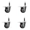 Service Caster 3.5'' Maroon Poly Swivel 3/4'' Expanding Stem Caster Set Total Lock Brake, 4PK SCC-EXTTL20S3514-PPUB-MRN-34-4 - alternate 1